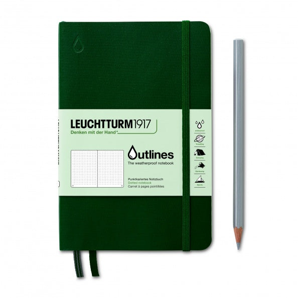 Nb B6+ Outlines Flexcover Nautical Paper Notebook B6+ Walden Green