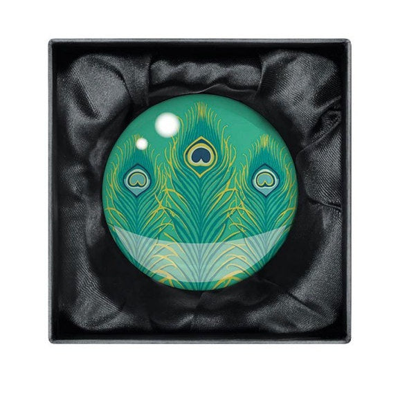 ST Paperweight Peacock Fears Jade