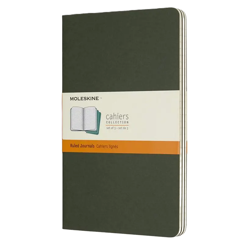 MP NB Cahier Lrg 3 pk Green Ruled