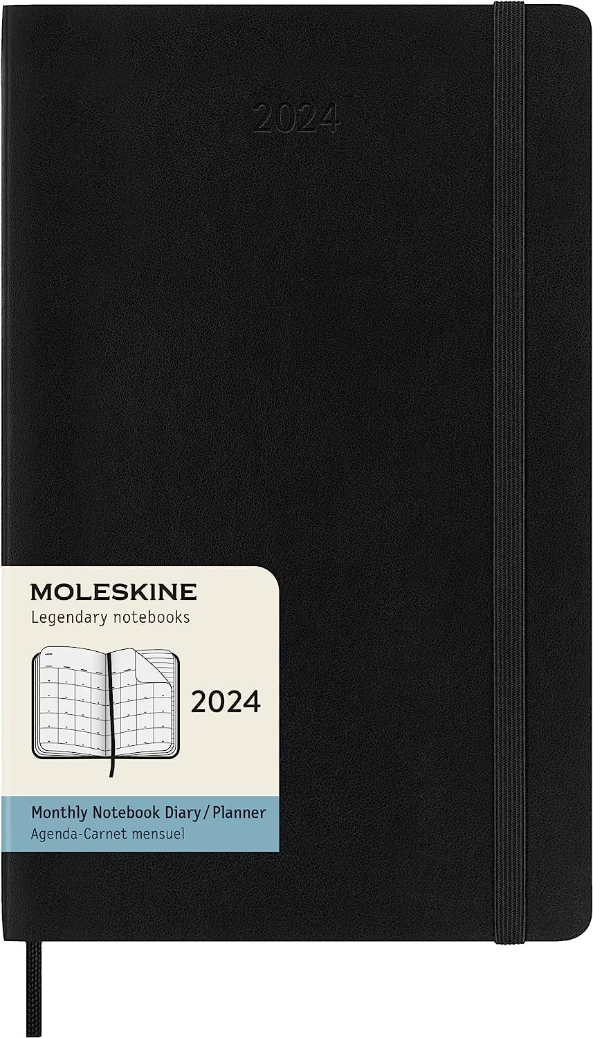 DI 2024 Moleskine 12M Monthly Large Black Soft Cover