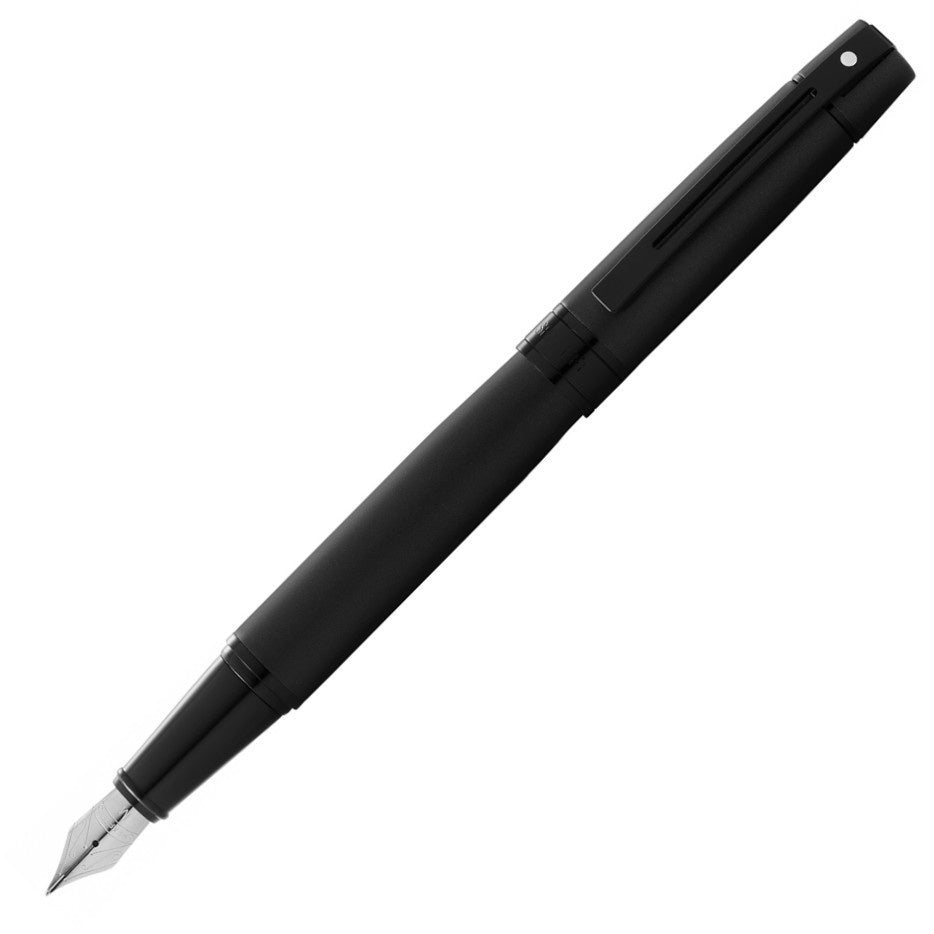 FP SHEAFFER 300 E9343 MATTE BLACK LACQUER WITH POLISHED BLACKTRIM MEDIUM