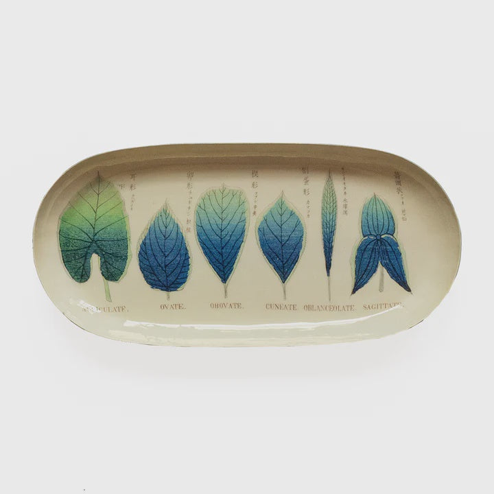 ST Shapes of Leaves Oval Enamel Tray (6)