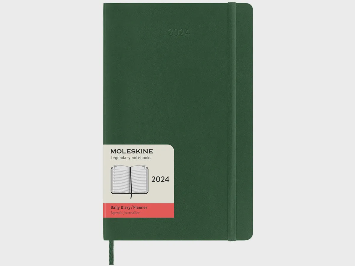 DI 2024 Moleskine 12M Daily Large Myrtle Green Soft Cover