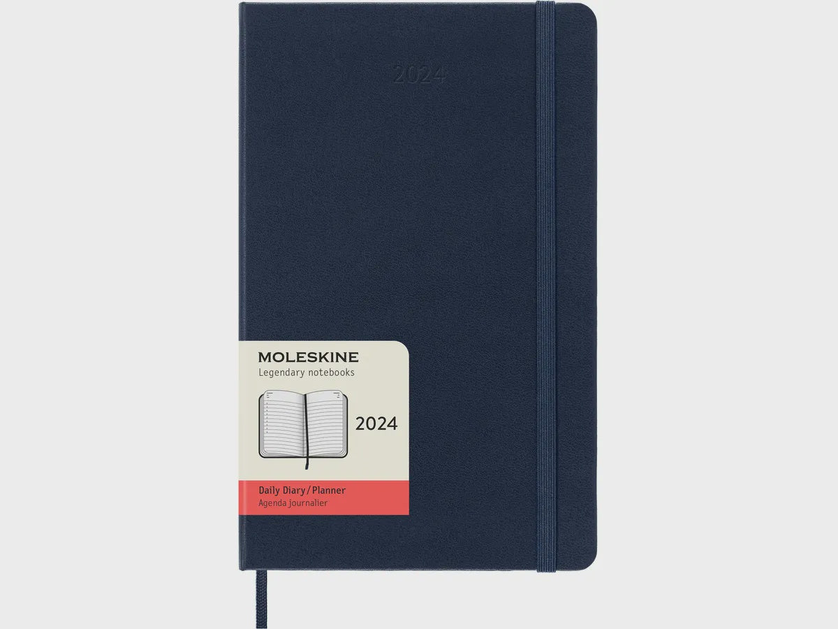 DI 2024 Moleskine 12M Daily Large Sapphire Blue Hard Cover