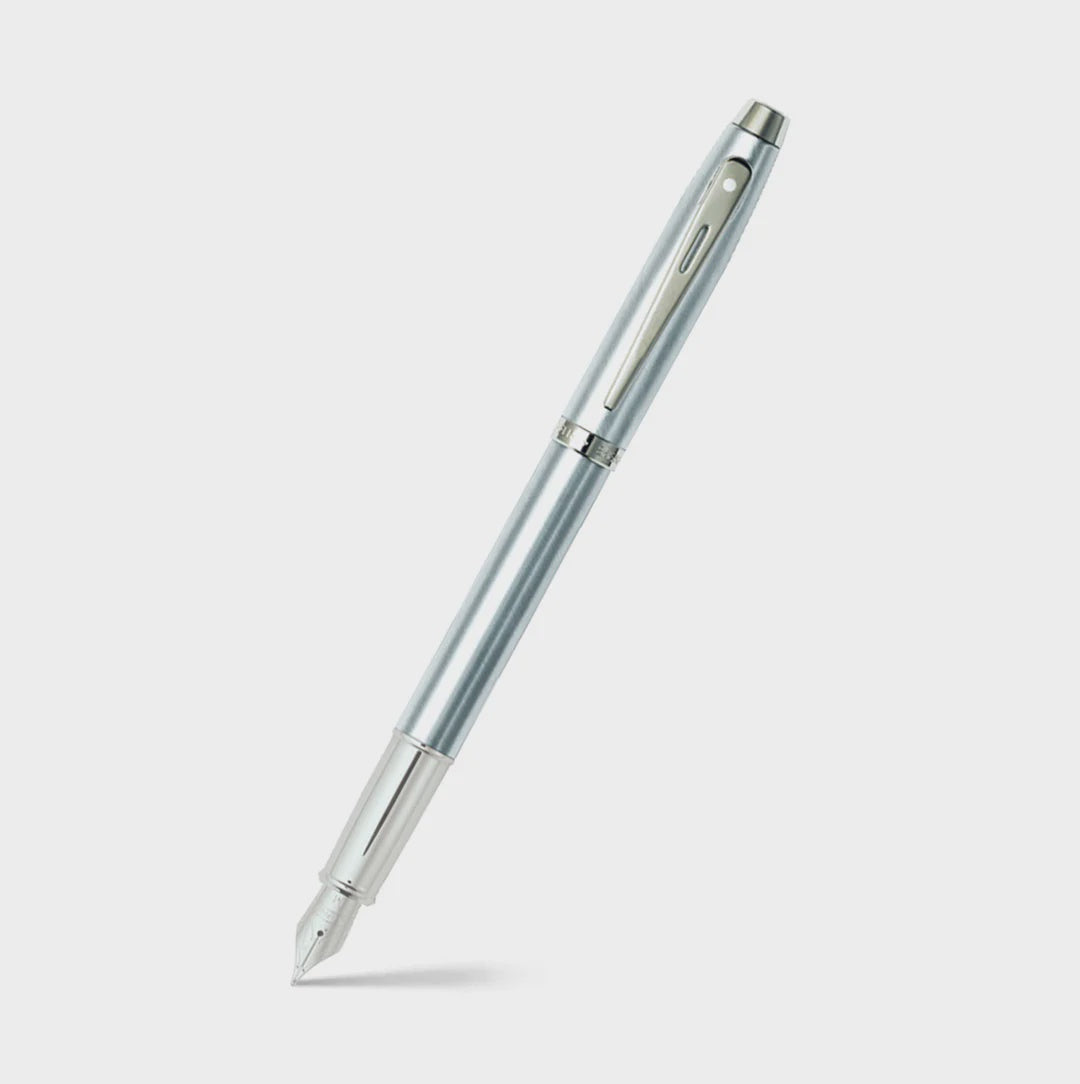 FP SHEAFFER 100 E9306 BRUSHED CHROME WITH NICKEL PLATED TRIMS FINE