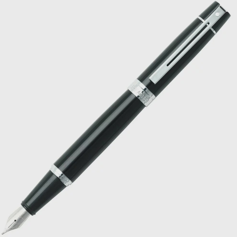 FP SHEAFFER 300 E9312 GLOSSY BLACK WITH CHROME PLATED TRIM MEDIUM