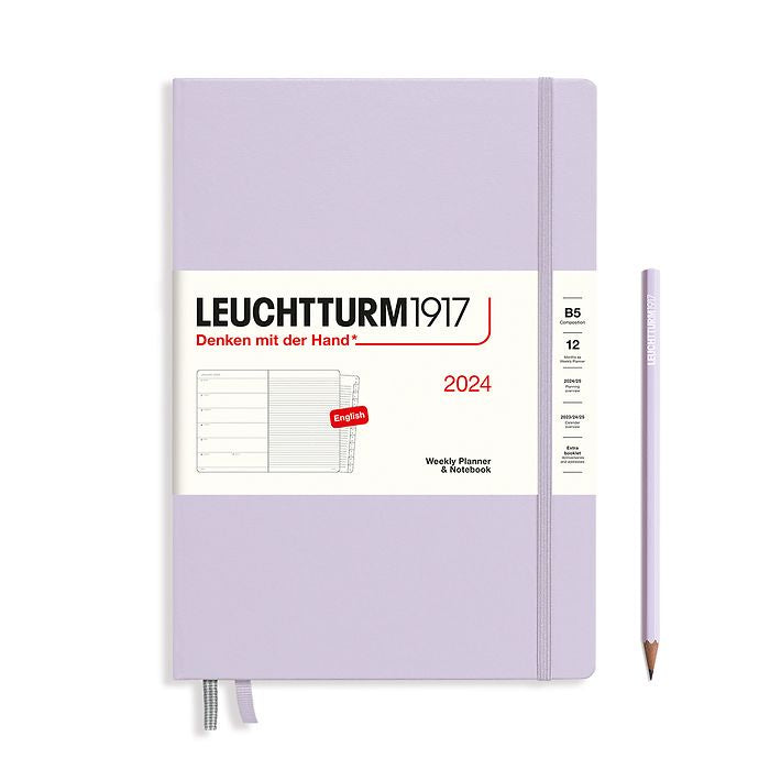 XDI Lilac, Weekly Planner & Notebook Composition (B5) 2024, with extra booklet, English