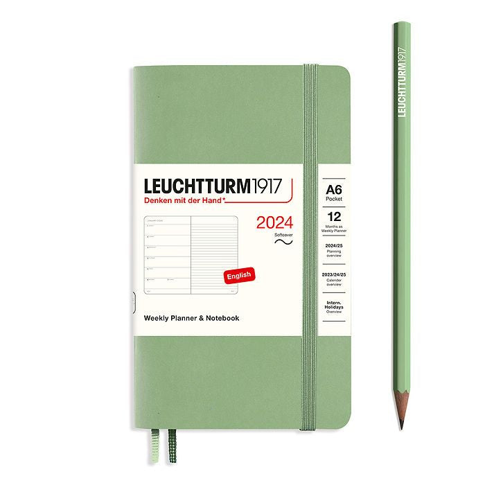 XDI Sage, Weekly Planner & Notebook Softcover Pocket (A6) 2024, English