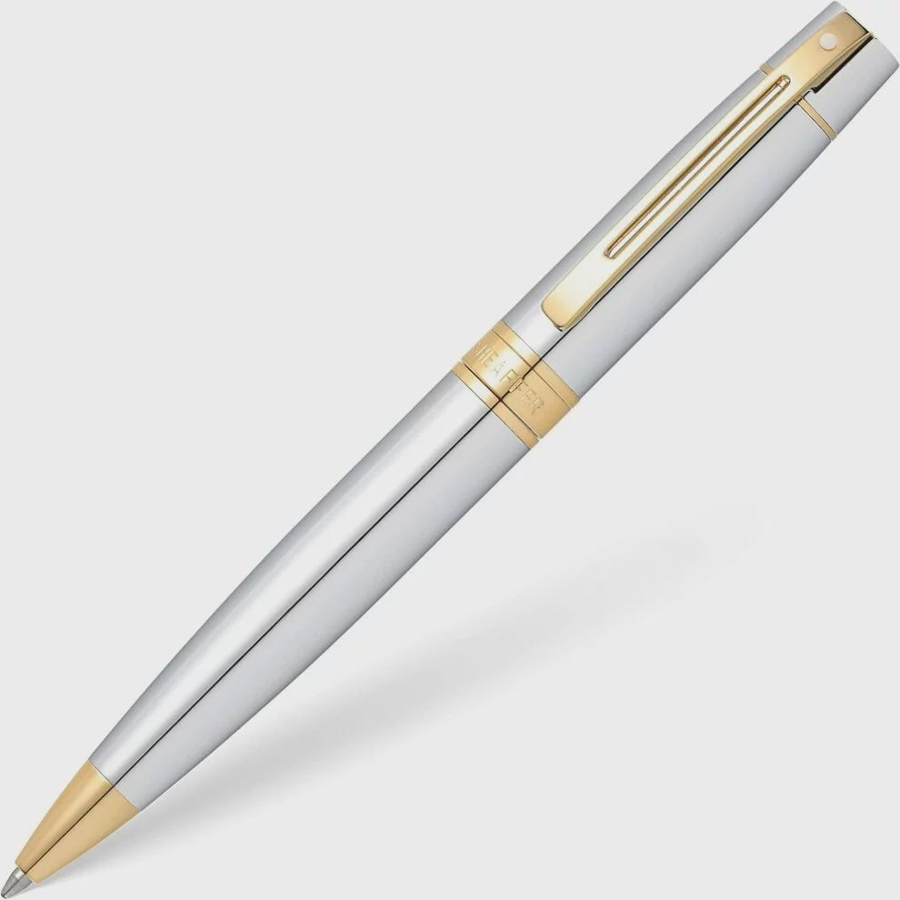 BP SHEAFFER 300 E9342 BRIGHT CHROME WITH GOLD TONE TRIM