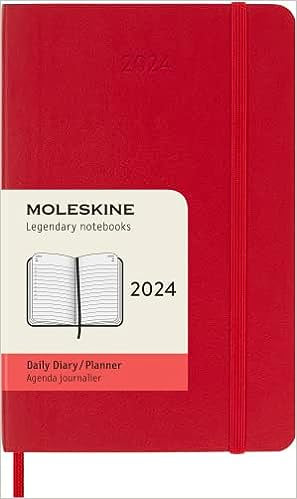 DI 2024 Moleskine 12M Daily Pocket Scarlet Red Soft Cover