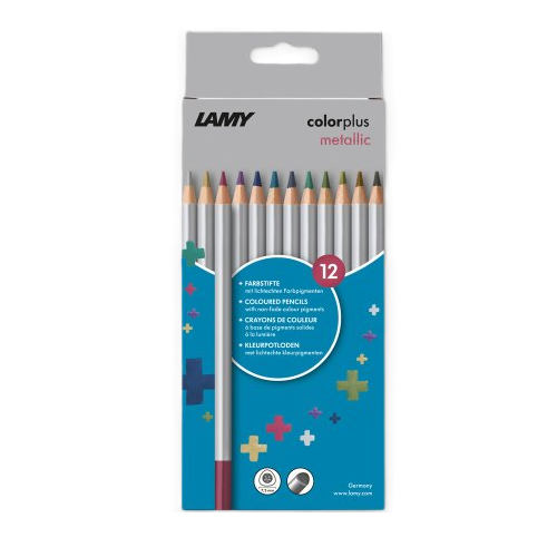 PE 12 Colorplus Metallic Triangular Pencils