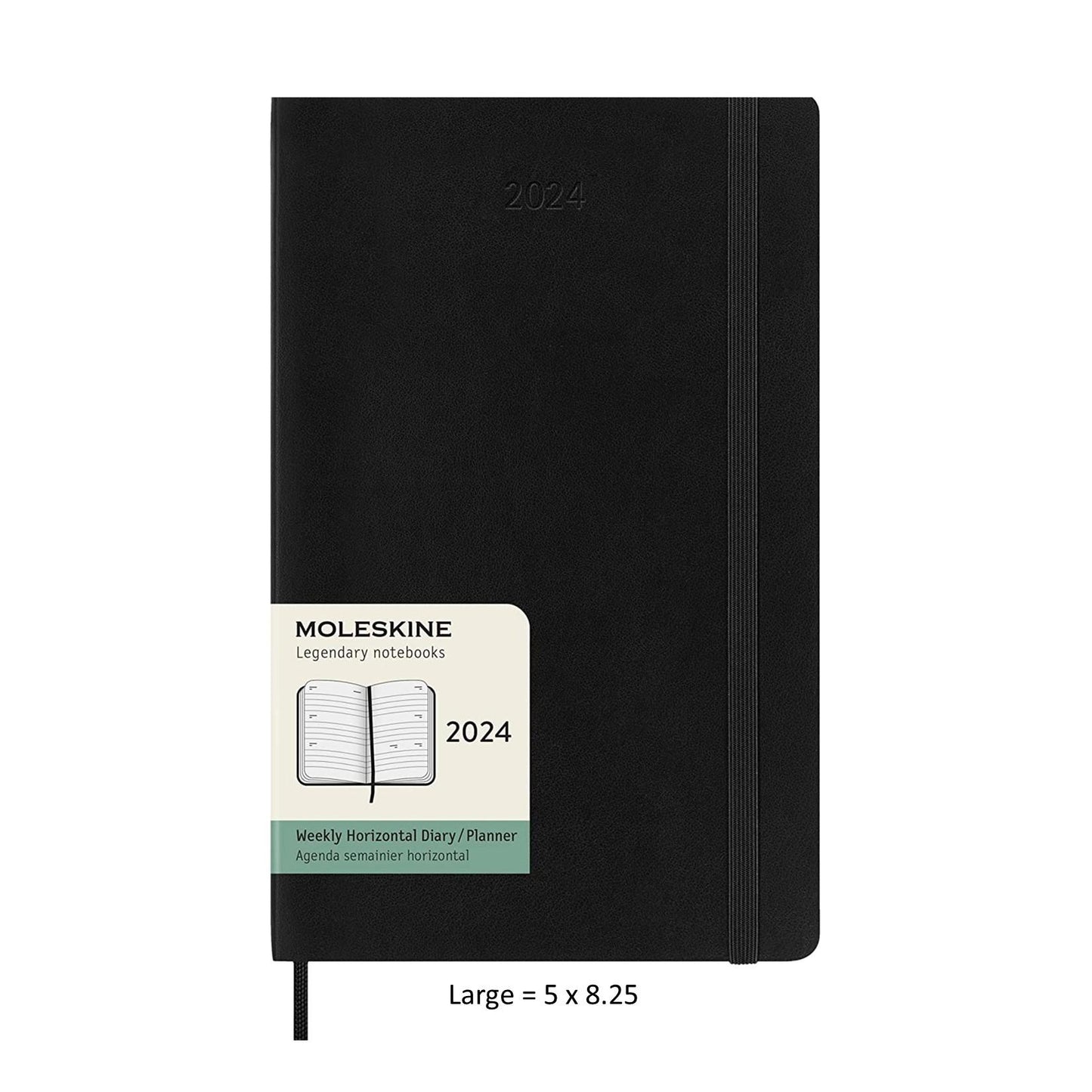 DI 2024 Moleskine 12M Weekly Horizontal Large Black Soft Cover