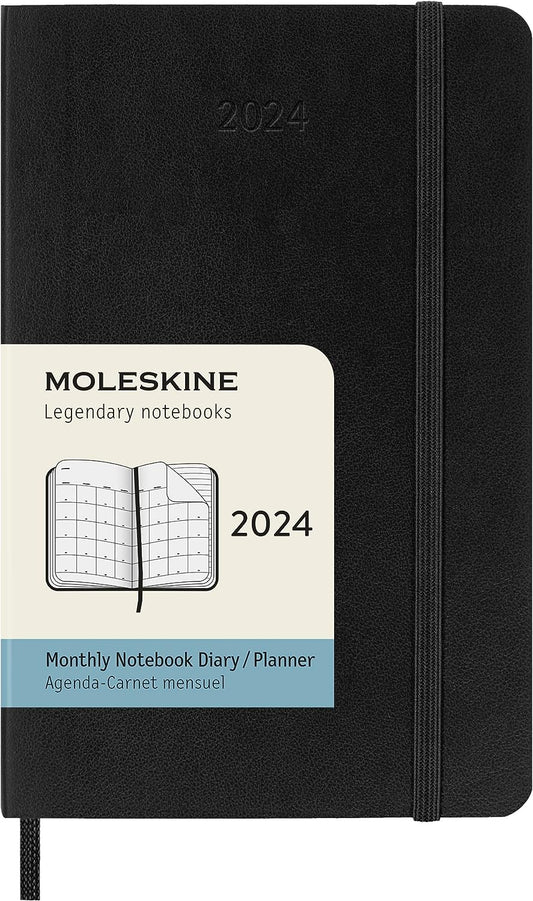DI 2024 Moleskine 12M Monthly Pocket Black Soft Cover