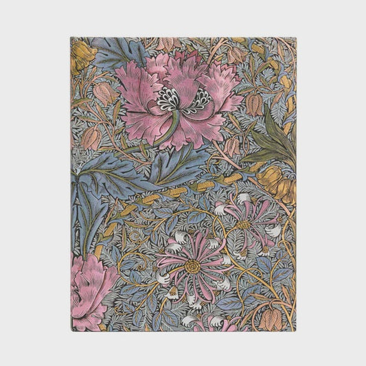 NB William Morris Pink Honeysuckle Plain Midi Notebook