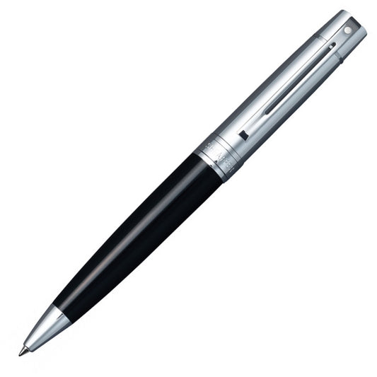 BP SHEAFFER 300 E9314 GLOSSY BLACK BARREL CHROME CAP WITH CHROME PLATED TRIM