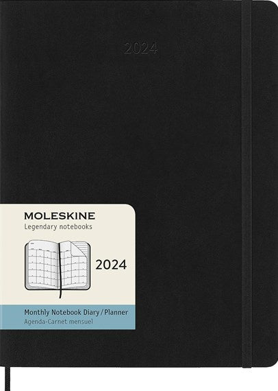 DI 2024 Moleskine 12M Monthly X-Large Black Soft Cover