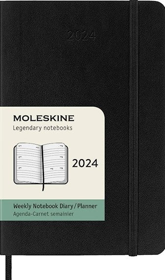 DI 2024 Moleskine 12M Weekly Horizontal Pocket Black Soft Cover