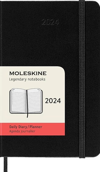DI 2024 Moleskine 12M Daily Pocket Black Hard Cover