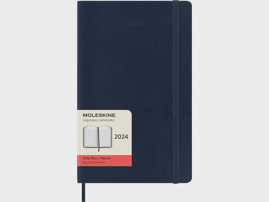 DI 2024 Moleskine 12M Daily Large Sapphire Blue Soft Cover