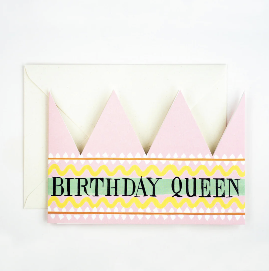 GC Birthday Queen Party Hat Greetings Card