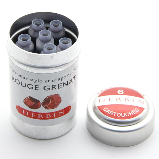 RE Herbin Cartridges Box 6 Rouge Grenat