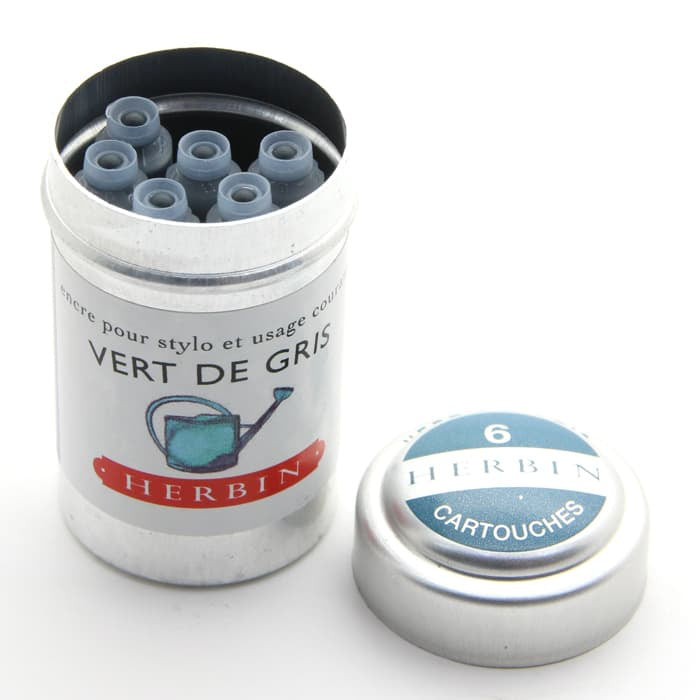 RE Herbin Cartridges Box 6 Vert de Gris