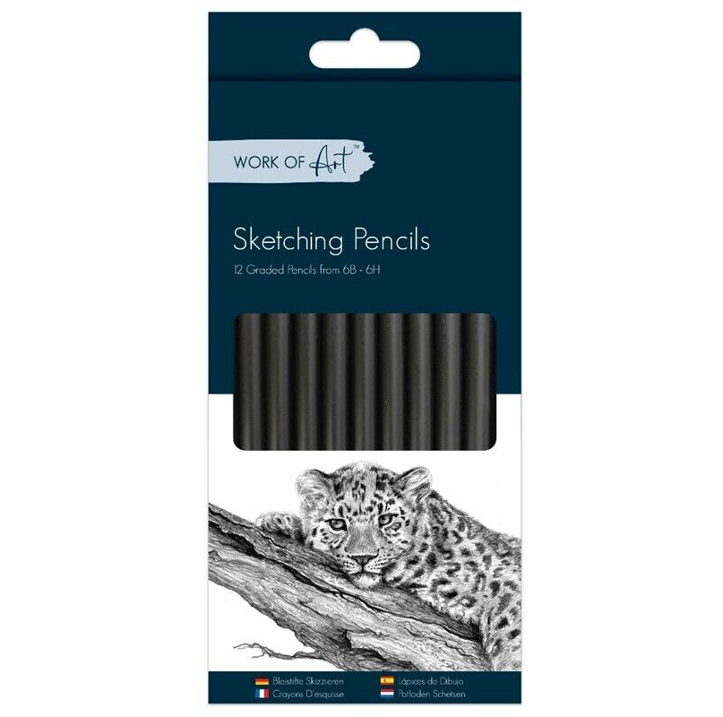 ST et of 12 'Work of Art' Sketching Pencils 6B - 6H