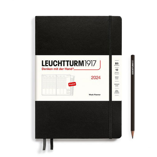 XDI Black, Week Planner Composition (B5) 2024, with extra booklet, English