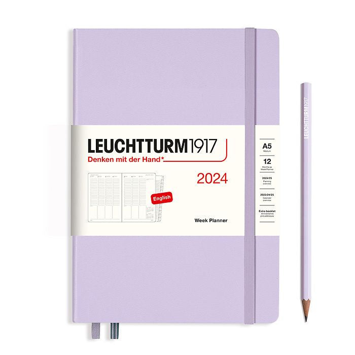 XDI Lilac, Week Planner Medium (A5) 2024, with extra booklet, English