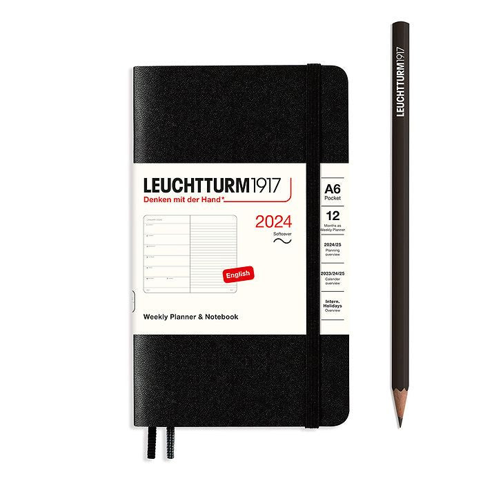 XDI Black, Weekly Planner Master (A4+) 2024 with extra booklet, English