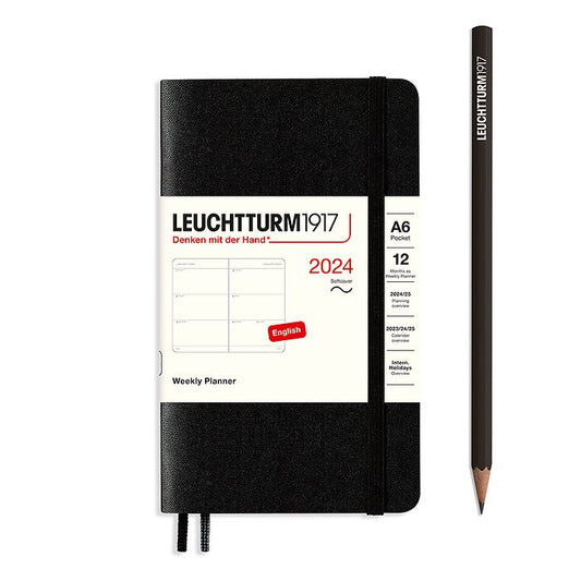 XDI Black, Weekly Planner, Softcover, Pocket (A6) 2024, English